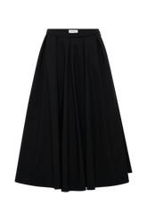 Jemima Cotton Midi Skirt - Black